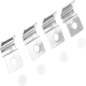 CAPASTEC 4개 수족관 뚜껑 클립 4mm 커버 지지 클램프 홀더 스테인리스 스틸 탱크 세트 실버 톤