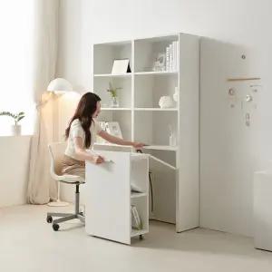 (착불) 듀얼 폴딩 H형 책상 책장 세트 1140