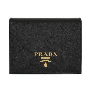 1MV204 QWA F0002 사피아노 메탈 로고 블랙 여성 반지갑