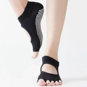 요가 삭스 필라테스 논슬립 발가락없는 양말 블랙