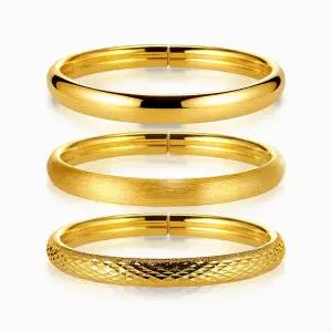 갤러리아 순금 팔찌 유광 무광 컷팅 뱅글 24K 37.5g 3종 택 1