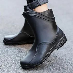 [룽스]기모 레인부츠 겨울 남성신발 캠핑 탈부착