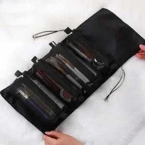 [룽스]메이크업 가방 화장품파우치 검정 4포켓수납