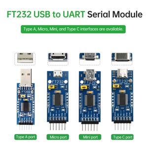 USB to TTL FT232 직렬 통신 모듈 Type-AMicro USBMini USBType-C 인터페이스는 Linux 및 Windows를 지원합
