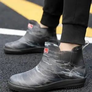 [룽스]남성레인슈즈 옆 밴딩 단목 장화 레인부츠