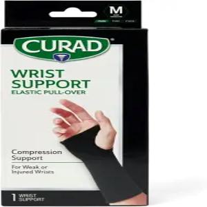 CURAD 탄력 풀오버 손목 지지대 피트니스 역도 건염 터널 관절염 용 어디서나 검은색 중간 정도의 착용감