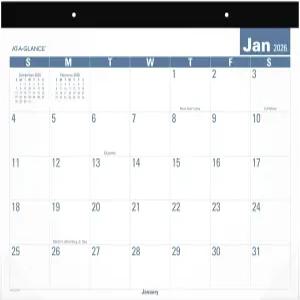 AT-A-GLANCE 2026 탁상 캘린더 월간 패드 21.75인치 x 17인치 표준 읽기 쉬운 (SKLP243226)