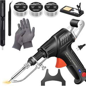 내부 가열식 산업용 용접 도구, 3인치 110볼트 휴대용, 다기능 납땜 인두 건 세트, 가정용 DIY (블랙)