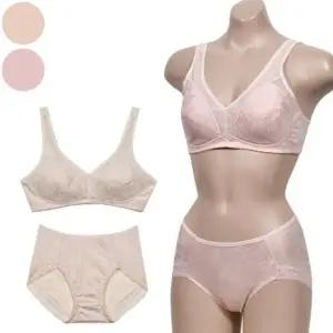 [라일리여성언더웨어] Rly 풀컵 운 부직포 ZF 자가드 노와이어 브라팬티세