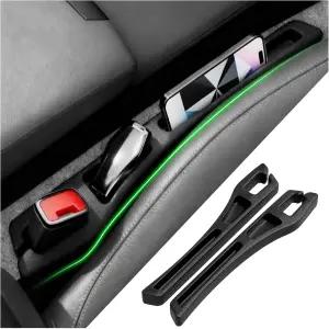 휴대폰 홀더가 있는 CXCCOI 2PCS 카시트 갭 필러 정리함 업그레이드된 필러가 템이 떨어지는 것을 차단하고