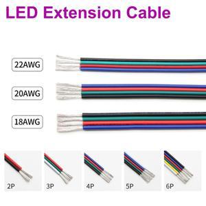 LED 익스텐션 케이블 전기 와이어 RGB SMD WS2812B 스트립 라이트 JST 커넥터 2 핀 3 4 5 6 m 10m