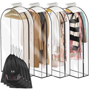NotiGat 4 PCS 40 옷 걸이용 투명 의류 가방 보관 보호대 커버 4개 신발 (Clear 4PCS)