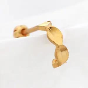 24K 순금 99.9% 잎새 컷팅 오픈링 피어싱