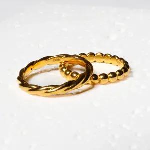 24K 순금 할로우 데일리 반지 2종 볼 꽈배기 레이어드