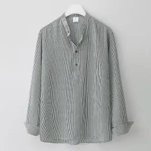 [엠엔씨][MNC] 댄디한 줄지 헨리넥셔츠 (MDLS261MS)