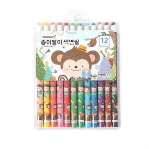 모나미 종이말이 색연필 12색(블루)/ 색연필세트