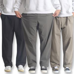 PR_나일론원턱와이드 남자 바지 남성 밴딩 팬츠 스판