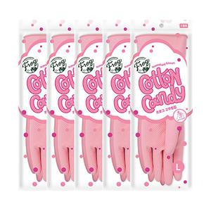 NEW 프로그 컴포트 고무장갑 코튼캔디, 대형, 5개