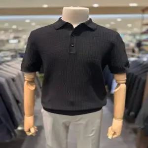 (25SS) 블랙 미라쿨 리브조직 반팔 니트 카라티 ADF3ET1901