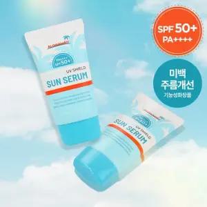 1+1 알로하와이 UV쉴드 에어핏 선세럼 60ml SPF50+ PA++++ 백탁없는 수분 썬크림 선블록 자외