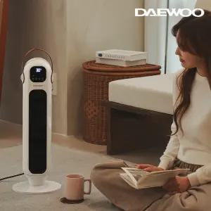 대우 무연 무취 좌우회전 리모컨 고효율 PTC 타워형 타이머 온풍기 DEH-PT12R