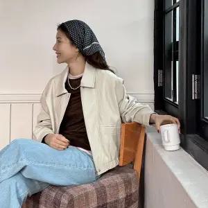 [메이블루]소프트 레더 블루종