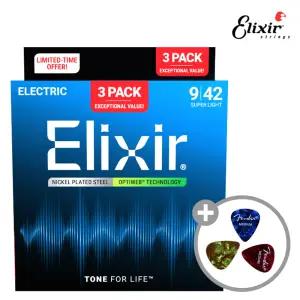 엘릭서 16571 일렉기타스트링 / 옵티웹 3팩 (009-042)