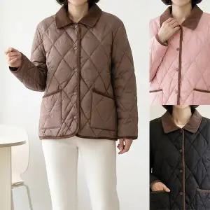 [엄마옷 로즈맘] 준한배색카라누빔자켓