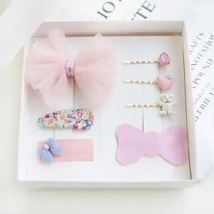 [하프클럽/셀러허브_여성트랜드패션]레이스 리본 집게핀 유아 헤어핀 7종세