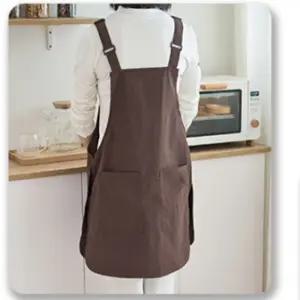 앞치마 똑딱이 투 포켓 카페 주방 바리스타 공방 방수 앞뒤 양면