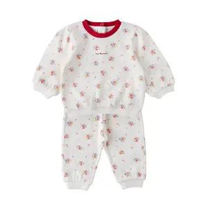 [밍크뮤]SC선물포장(아이보리)레드쁘띠플라워와플상하복(3611361005)어린이집등 룩/A