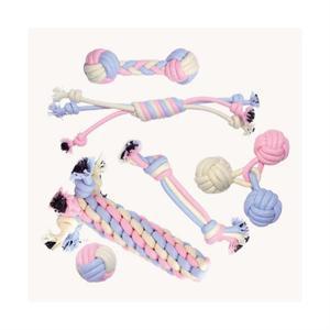 리스펫 강아지 파스텔러버 터그놀이 로프 장난감 6종 세트