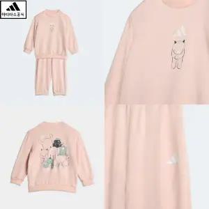 [아디다스키즈 판교] KE2672 I TRNSTR SET 아디다스 트랜스퍼 애기옷 돌선물 맨투맨 상하복 85-100 HPKK