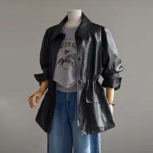 (안나앤모드) runon 레더 하프 코트[자켓ECZ48]