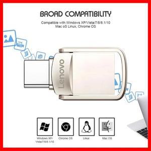 레노버 미니 USB 3.0 플래시 드라이브 2TB 고속 타입 C 1TB 메탈 OTG 메모리 스틱 512GB  파일 전송 U 디스
