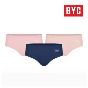 BYC 여성 순면 미디 삼각팬티 3매입 중학생 팬티 WCP2281