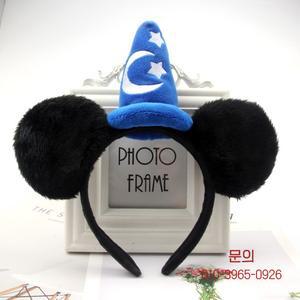 미키 마우스 귀 머리띠 만화 자수 마법 헤어밴드 스타문 캡 쇼용 MOE 산타 소녀용