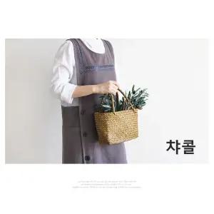 자수 앞치마 패턴 옆단추 면 엉덩이덮는 예쁜 어린이집 유치원 선생님