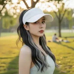 여자 엠보 메쉬 폴리 스포츠 썬캡