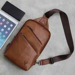 남성용 미니 메신저 크로스백 슬링 가죽 바디백 작은 가방