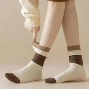 캐주얼 브라운 중목양말 세트 UC0162 단목양말 여성패션 덧버