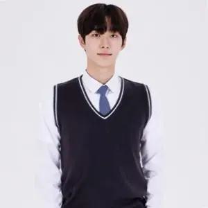 교복몰 보풀방지 네이비화이트라인 롱조끼(남자) 교복