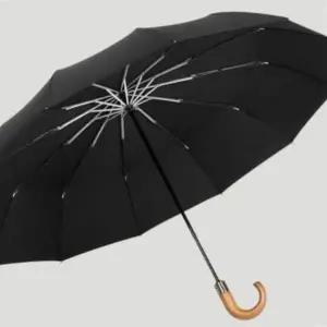 UV차단 우드 그립 고급 3단 우산 손잡이 양산 우양산
