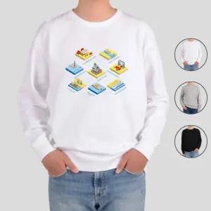 맨투맨 프린팅티셔츠 터미널 크레인 항구 iIt1+8fcZ