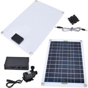 브러시리스 태양광 워터 펌프 키트 50W 패널 강력한 플레이트 급수 (조류 목욕장  정원 분수용)