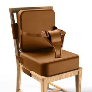 식탁용 부스터 시트, 연장 스트랩이 있는 주방 의자용 부스터 시트, 안전 버클이 있는 2PCS 휴대용, 레스토랑에서 3~12세 어린이에게 적합(다크 브라운)