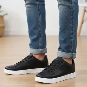 남자 빅사이즈 스니커즈 레더 베이직 운동화 워킹화