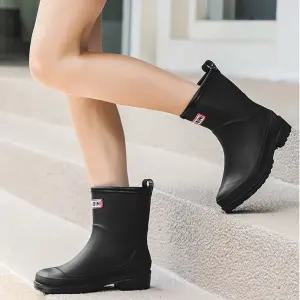 베이직 디자인 여성 장화 장마 방수 패션 폴라그 미들 심플 레인부츠