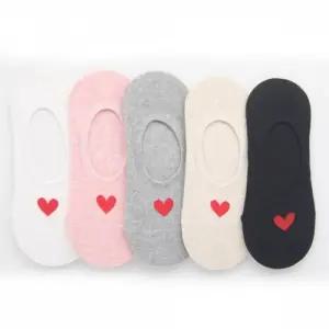 사랑스러운 하트 모양 포인트 페이크 5켤레 여성 싹스