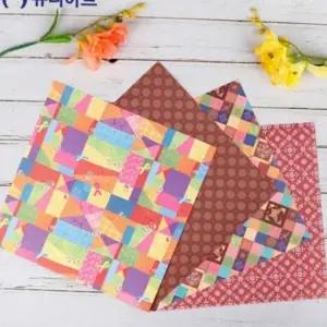 어린이용 재료 놀이용 무늬 전통 색종이 유아 아동 혼합 학용품 만들기 공예용 색종이 양면 전통